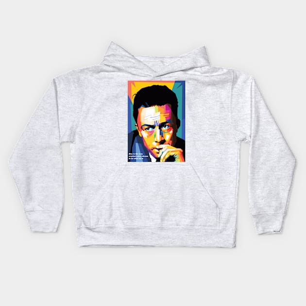 Albert Camus Kids Hoodie by Wijaya6661